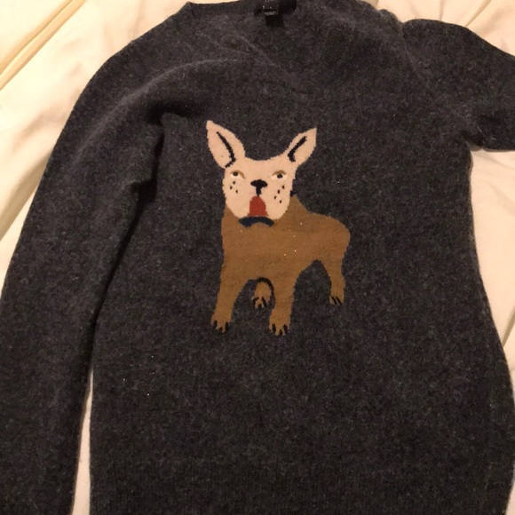 J Crew grey wool bulldog sweater - Picture 1 of 3